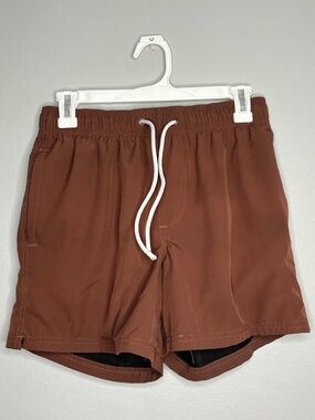 Cotton On Australia Men's Rust Brown Drawstring Stretch Swim Bathing Suit D